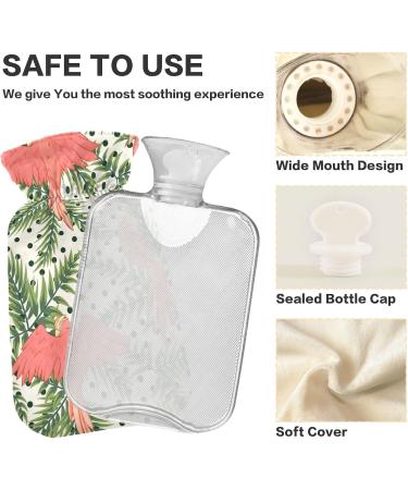 Naanle 2L Hot Water Bottle with Cover - Palm Leaf Parrots - Pain Relief & Heat Therapy for Menstrual Cramps - Transparent Large Hot Water Bottle - International Shipping - Buy Online on GoSupps.com