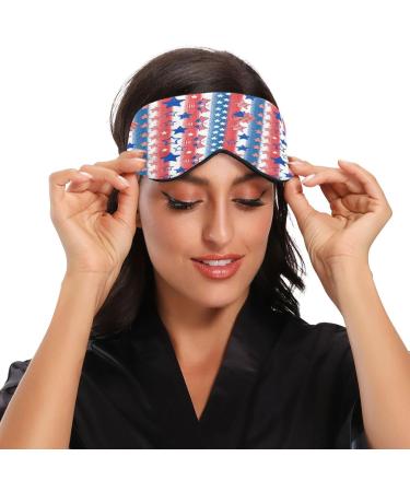 Patriotic Star Sleep Mask - Light Blocking Eye Mask for Men & Women | Adjustable Blindfold for Travel & Naps | USA Independence Day Gift - Buy Online on GoSupps.com