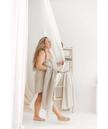 100% Natural Rough Linen Bath Towel | Quick Dry Hair Towel Wrap | Lightweight Exfoliating Towel 26x59-Inch - Natural Kanva - Buy Online on GoSupps.com