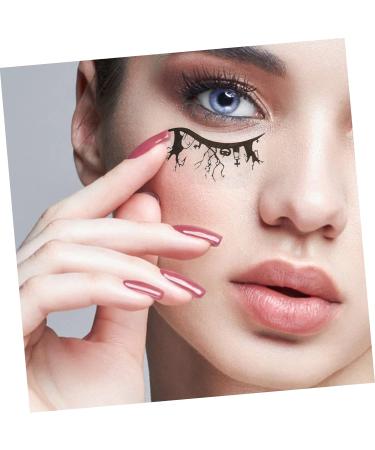 SOESFOUFU 8 Pairs Halloween Eyeliner Stickers Temporary Eye Makeup Stickers Cat Eye Makeup Sticker Black Pvc - Buy Online on GoSupps.com