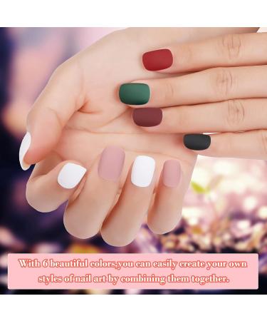 144 Pcs Matte Fake Nails Set - Short French Full Cover Press-On Nail Tips for Women | Adhesive Tabs & Nail File Included - Buy Online on GoSupps.com