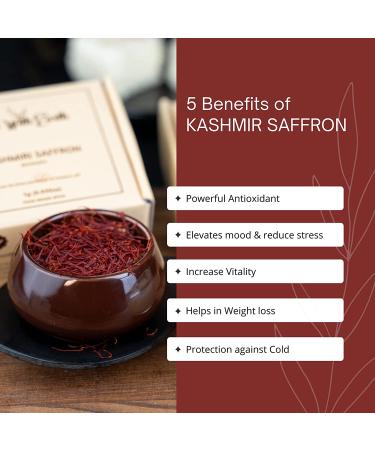 Pure Kashmiri Mongra Saffron 1g - Finest Pampore J&K India - Grade A Certified 0.035oz - Buy Online on GoSupps.com