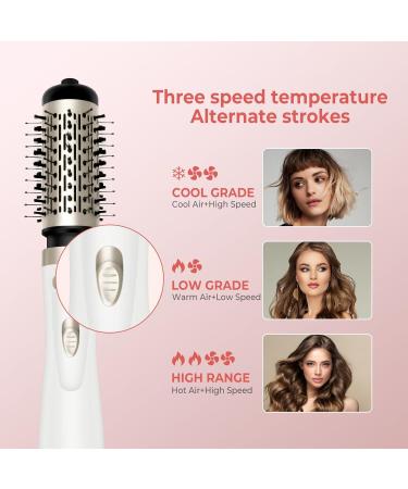 3-in-1 Rotating Hair Dryer Brush Set Negative Ionic Blow Volumizer & 2 Detachable Round Brushes for Stunning Styles - Buy Online on GoSupps.com