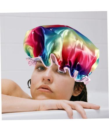 3-Piece FRCOLOR Double-Layer Satin Shower Cap Set for Women - Water-Proof, Breathable & Stylish Hair Protection - Buy Online on GoSupps.com