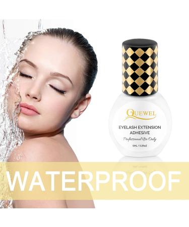 QUEWEL Strong Black Eyelash Extension Glue | 6ml, 1-2 Sec Drying Time, 7-8 Weeks Retention | Low Fume & Non-Irritating - Buy Online on GoSupps.com