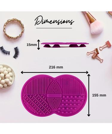 Lilyleaf Large Silicone Makeup Brush Cleaning Mat (8.5 x 6.1 inches) - 5 Texture Brush Cleaner Pad - Portable Scrubber Mat with Suction Cups - Buy Online on GoSupps.com