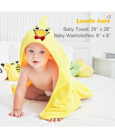 3 Pack Baby Hooded Bath Towel & 24 Washcloth Set - Baby Registry Essential for Newborns, Infants & Toddlers - Bear, Elephant, Duck Design - Buy Online on GoSupps.com