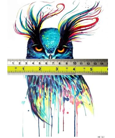 Colorful Owl Bird Wildlife Tattoo - Waterproof & Removable - 1 Sheet - Buy Online on GoSupps.com