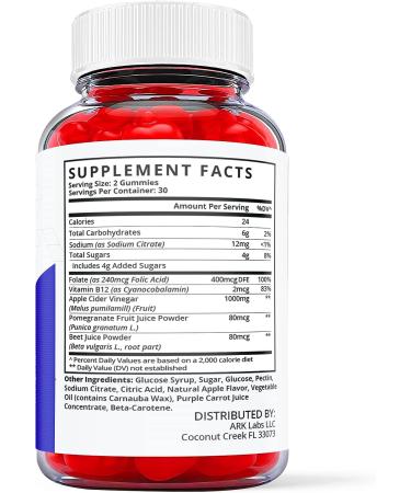Ketonaire Keto ACV Gummies - Vegan Formula with Apple Cider Vinegar and Vitamin B12 (60 Gummies) - Buy Online on GoSupps.com