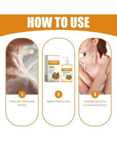 Turmeric Body Lotion Vitamin C Cream with Turmeric for Body Turmeric Body Lotion Remove Dark Spots Dry Skin Cream (3pc) - Buy Online on GoSupps.com