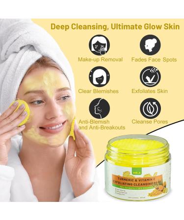 80pcs Turmeric Cleansing Pads for Face - Exfoliating Vitamin C & B5 Infused Makeup Remover & Scrub Wipes - Buy Online on GoSupps.com