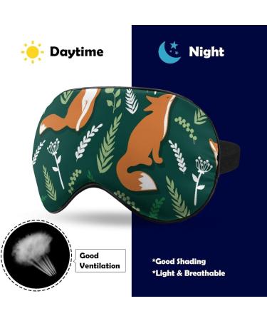 Foxes and Flowers Sleep Mask Eye Cover - Adjustable Strap, Blocks Light for Night Travel - Men and Women - Buy Online on GoSupps.com