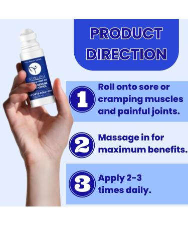 STIRLING Menthol Roll On Lotion with Magnesium & 1500mg Pure Hemp | Non-GMO THC-Free Pain Relief for Sore Muscles & Joints - Reduces Swelling & Promotes Recovery - Buy Online on GoSupps.com