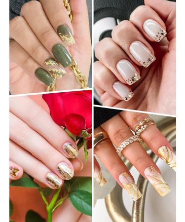 Ebanku 3pcs Nail Art Foils - Double-Sided Glitter Gold Stickers for DIY Nail Decorations - Buy Online on GoSupps.com