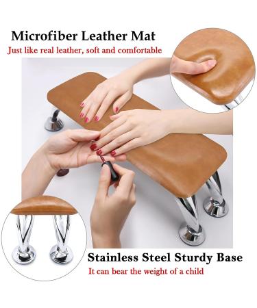 Professional Big Nail Arm Rest in Kaqi Color - Microfiber Leather Manicure Hand Pillow for Salon Use - Buy Online on GoSupps.com
