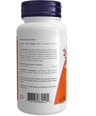 Now Foods Alpha Lipoic Acid 250mg 60vcap Unflavored 60 count (Pack of 1) - Buy Online on GoSupps.com