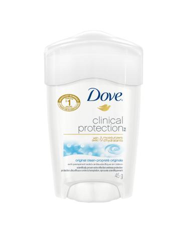 Dove Clinical Protection Antiperspirant Solid for sensitive skin Original Clean antibacterial odour protection 45 g