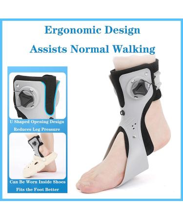 Foot Drop Orthotic Brace | Adjustable Ankle Splint for Sprained Ankle Support - Inflatable Stabilizer (Left S - Buy Online on GoSupps.com
