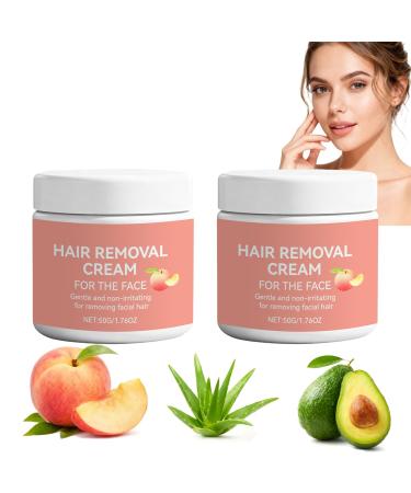 Raevior 2-Pack Facial Hair Removal Creams for Women - Gentle Facial Hair Removal Cream - For Women - Upper Lip and Chin - Fast and Gentle for Sensitive Skin