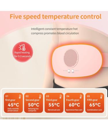 Wireless Heating Pillow for Menstruation | 7 Vibration Modes Heat Belt for Women & Girls - USB Pink - Buy Online on GoSupps.com