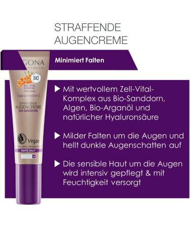 Logona Naturkosmetik Organic Firming Eye Cream for Mature Skin with Organic Sea Buckthorn Minimises Wrinkles Around the Eyes Anti-Ageing Eye Care Natural & Vegan 15 ml - Buy Online on GoSupps.com