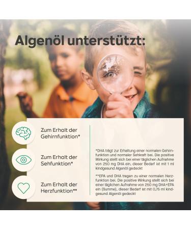  kind gesund Omega 3 Drops Child - Vegan & Sustainable - 50 ml of seaweed oil (60 days) - Child-friendly dosage: 205 mg DHA + 103 mg EPA per daily dose - Light intake & lemon flavour - From - Buy Online on GoSupps.com