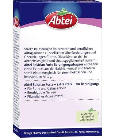 Abbey of the Valerian Forte - Natural Sleep Aid & Stress Relief - 30 Dragees (2 Packs) - Non-Habit Forming - Lab Tested Herbal Remedy - Buy Online on GoSupps.com