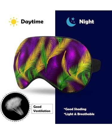 Mardi Gras Palms Sleep Mask - Adjustable Eye Cover for Men and Women, Blocks Light for Night Travel and Nap - Buy Online on GoSupps.com