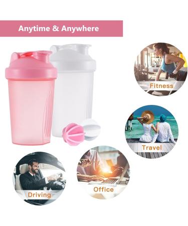 Seezi Protein Shaker Bottle 400ml - Leakproof & BPA Free | 2-Pack White & Pink | Perfect for Supplement Shakes & Creamy Protein Mixes - Buy Online on GoSupps.com