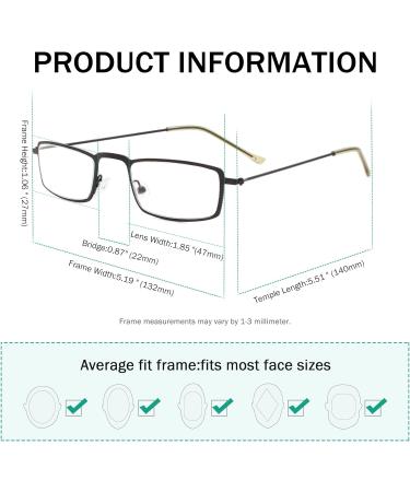 Eyekepper 5-Pack Stainless Steel Half-Eye Reading Glasses +2.50 - Stylish Readers in Black for Clear Vision - Buy Online on GoSupps.com