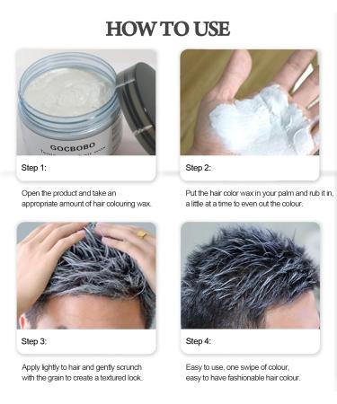 GOCBOBO Temporary Hair Colour Wax Washable Black Hair Dye Wax Men's Women's DIY Hair Wax for Party Cosplay Halloween 4.23 Oz light black - Buy Online on GoSupps.com