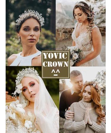 Yovic Baroque Wedding Crown Rhinestone Bridal Tiara - Gold+Green - Buy Online on GoSupps.com
