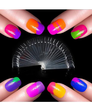 AHIER Nail Swatch Sticks - 100 Pack | Fan-shaped False Nail Art Tips for Gel Polish Display & Practice - Buy Online on GoSupps.com