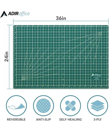 Adir Corp. 24x36 Inches Green/Black Self Healing Cutting Mat - Durable Non-Slip PVC - Crafts & Sewing 24x36-Inch - Buy Online on GoSupps.com