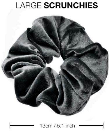 2 PCS Premium Large Dark Grey Velvet Hair Scrunchies for Women, Girls, and Kids | Updo Ponytail Bobble Scrunchy Holder - Buy Online on GoSupps.com
