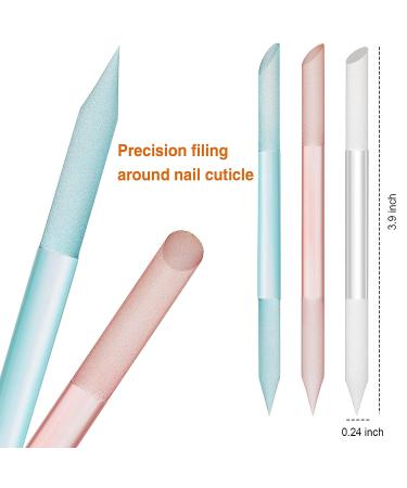 3-Piece Glass Cuticle Pusher & Remover Set with Nail File - Manicure/Pedicure Tools for Nails/Cuticles (Pink/Blue/Transparent) - Buy Online on GoSupps.com