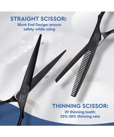 JASON Hairdressing Scissors Set - Professional Hair Cutting and Thinning Scissors 6.5 - Perfect for Hairdressers and Beginners - Black - Buy Online on GoSupps.com