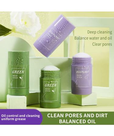 2 Pcs Green Tea Mask Stick for Face 10 Minutes Blackhead Remover with Green Tea Extract Moisturizing Face mask Green Mask Stick for Face Moisturizing (GREEN AND PURPLE) - Buy Online on GoSupps.com