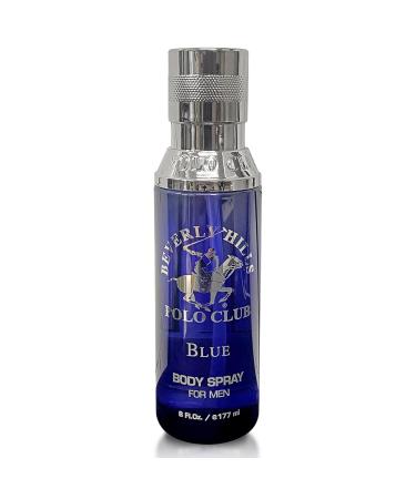 Beverly Hills Polo Club Body Spray for Men - BHPC Blue - Notes of Lavender & Sandalwood - Fresh Oceanic Long Lasting Cologne Scents - Ideal Gift for Him 6oz