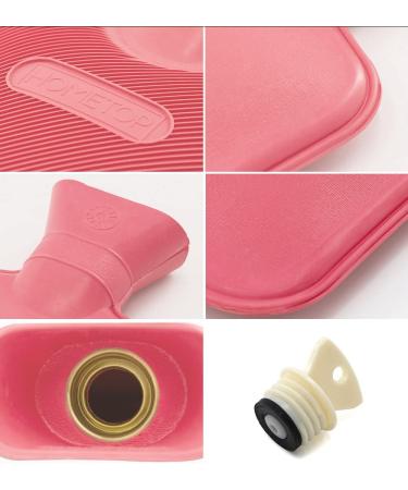 HomeTop Premium Classic Rubber Hot/Cold Water Bottle w/ Cute Stuffed Animal Cover - 2L Red | 67.63 Fl Oz - Buy Online on GoSupps.com
