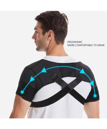 Adjustable Double Shoulder Brace for Fitness & Running | Sweat-Wicking Injury Prevention (M - Buy Online on GoSupps.com