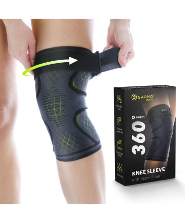 GARNO Knee Brace For Knee Pain  Compression Sleeve with Strap for Patella and IT Band Support  Relief for Arthritis  Meniscus  ACL  Men & Women  Running  Workout  Weightlifting Large
