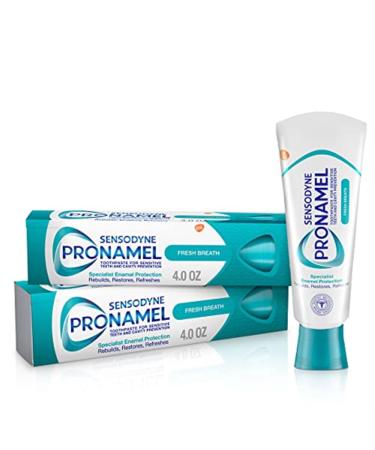 Sensodyne Pronamel Fresh Breath Enamel Toothpaste for Sensitive Teeth, to Reharden and Strengthen Enamel, Fresh Wave - 4 Ounces (Pack of 2)