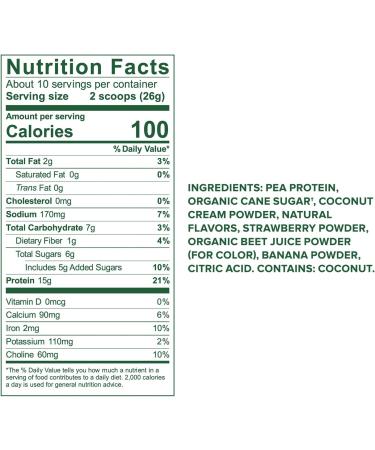 Vega Protein Made Simple Strawberry Banana - 9.3 oz (263 g) | Plant-Based Protein Powder - Buy Online on GoSupps.com