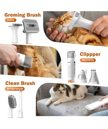 Afloia Dog Grooming Kit with Vacuum Clippers - Professional 7-Piece Pet Hair Shedding Tools - 1.5L Suction for Cat & Dog Grooming - Buy Online on GoSupps.com