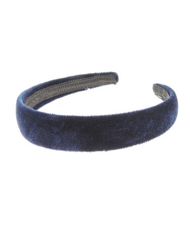 Girls SMALL HEAD Women Plush Velvet Evening 2.5cm Winter Boho Vintage Plain Headband Alice Band Hair Accessories Hairband Christmas Birthday Wedding Bridesmaid Navy Blue