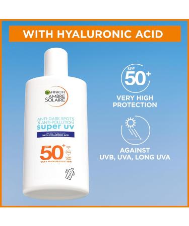 Garnier Ambre Solaire Anti-Dark Spots & Anti-Pollution Protection Fluid SPF50+ 40ml - Buy Online on GoSupps.com