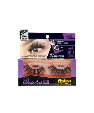 CATTITUDE 3D LASHES Dahlia Wonder Cat XL Faux Mink False Eyelashes Lightweight & Reusable Cruelty-Free