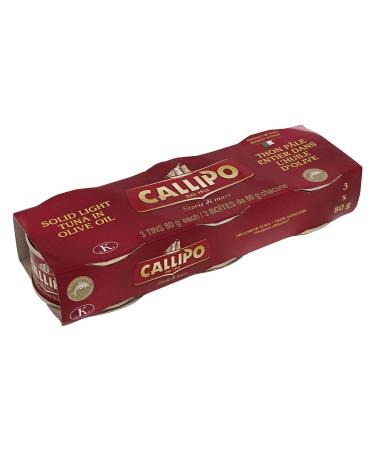 Callipo Canned Solid Light Tuna in Olive Oil 3 Cans x 80g (240 Grams)