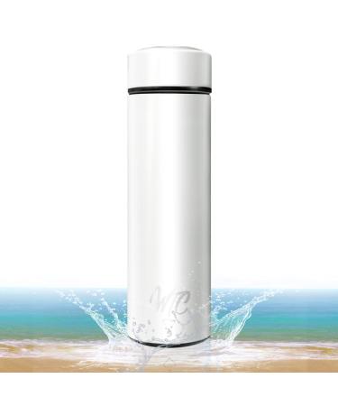 GoThermo | Multi-Purpose Travel Tumbler | Fruit Infuser Flask | Tea Infuser Water Bottle | Coffee Thermos | Hot & Cold Double Wall Stainless Steel Mug | by WTC LLC (Angel White)